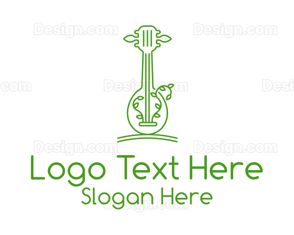 Green Guitar Outline Logo