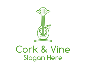 Green Guitar Outline  logo design