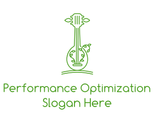 Green Guitar Outline  logo design