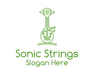 Green Guitar Outline  logo