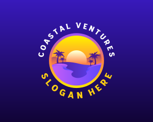 Sunset Beach Vacation logo design