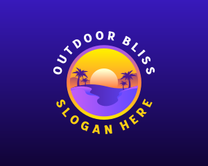 Sunset Beach Vacation logo design