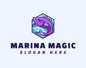 Fish Ocean Swim logo design