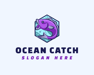 Fish Ocean Swim logo design