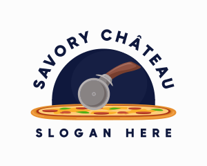 Pizza Cutter Restaurant logo design