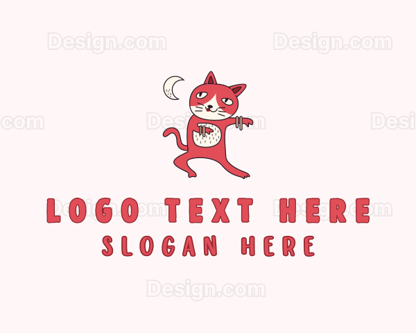 Pet Cat Cartoon Logo