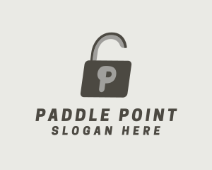 Gray Padlock Letter P logo design