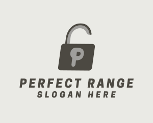 Gray Padlock Letter P logo design