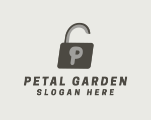 Gray Padlock Letter P logo design