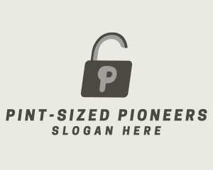 Gray Padlock Letter P logo design