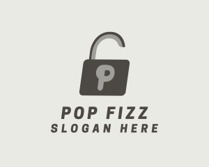 Gray Padlock Letter P logo design