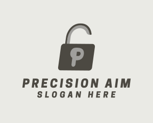 Gray Padlock Letter P logo design