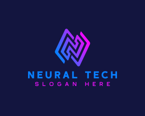 Tech Digital Letter N logo design