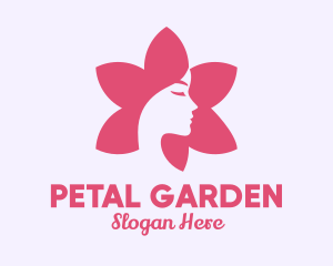 Pink Flower Face logo design