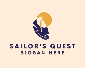 Sun Sailboat Cruise logo design