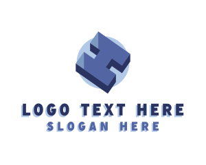 3D Company Letter H Logo