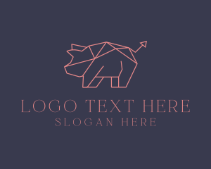 Geometric Piggy Arrow  logo