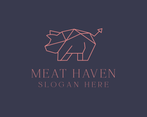 Geometric Piggy Arrow  logo design