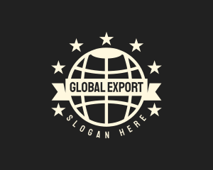 Global Star Banner Badge logo design