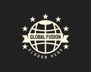 Global Star Banner Badge logo design