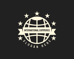 Global Star Banner Badge logo design