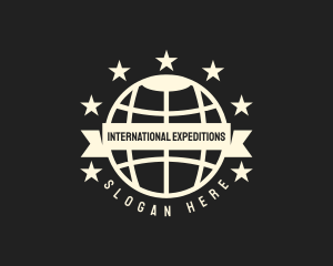 Global Star Banner Badge logo design