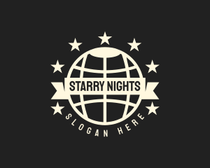 Global Star Banner Badge logo design