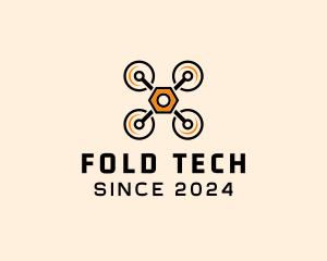 Quadcopter Drone Tech logo design