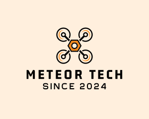 Quadcopter Drone Tech logo design