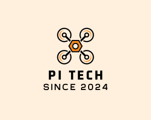 Quadcopter Drone Tech logo design