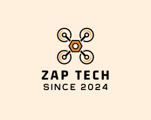 Quadcopter Drone Tech logo design