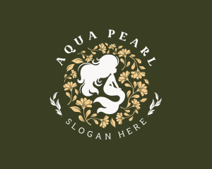 Elegant Floral Mermaid logo