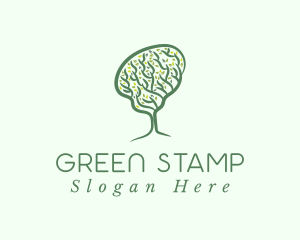 Green Brain Tree logo design