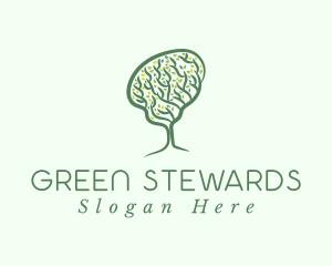 Green Brain Tree logo design