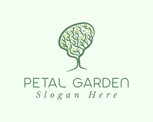 Green Brain Tree logo design