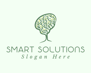 Green Brain Tree logo design