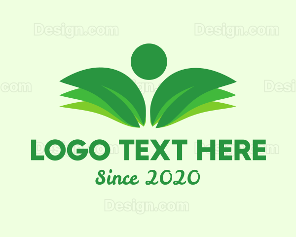 Green Environmental Person Logo