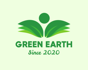 Green Environmental Person logo design