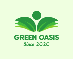 Green Environmental Person logo design