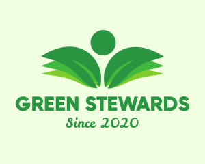 Green Environmental Person logo design