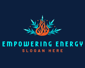 Fire Snowflake Thermal HVAC logo design