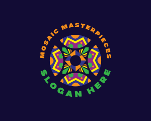 Mandala Pattern Mosaic logo design