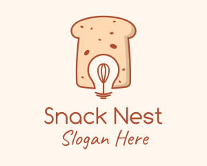 Wheat Bread Whisk Bulb logo design