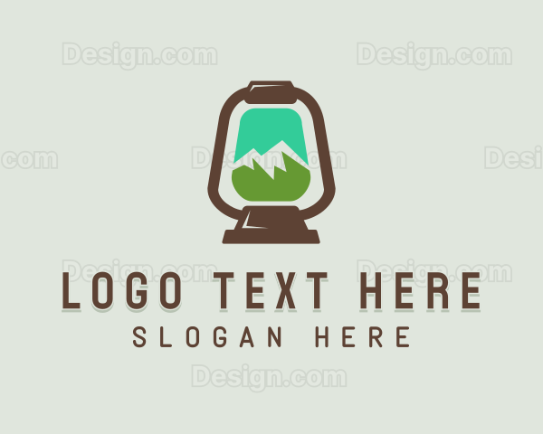 Mountain Trekking Lamp Logo