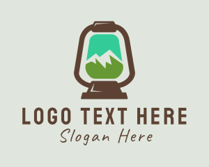 Mountain Trekking Lamp Logo