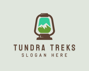 Mountain Trekking Lamp logo design