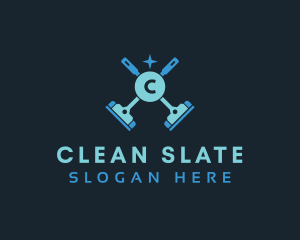 Mop Cleaning Wiper logo design