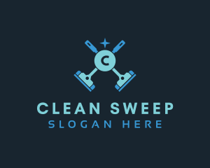 Mop Cleaning Wiper logo design