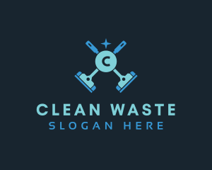 Mop Cleaning Wiper logo design