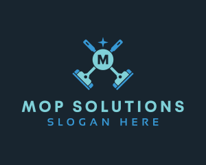 Mop Cleaning Wiper logo design